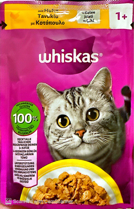 🥣 پوچ گربه بالغ ویسکاس ترک🇹🇷 Whiskas طعم مرغ در ژله🐓🍖