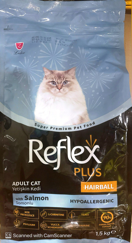 رفلکس پلاس بالغ مخصوص گوله مویی 🧶 Hairball Adultطعم سالمون 🍣🐟 1.5 و ۱۵ کیلویی و فله ای