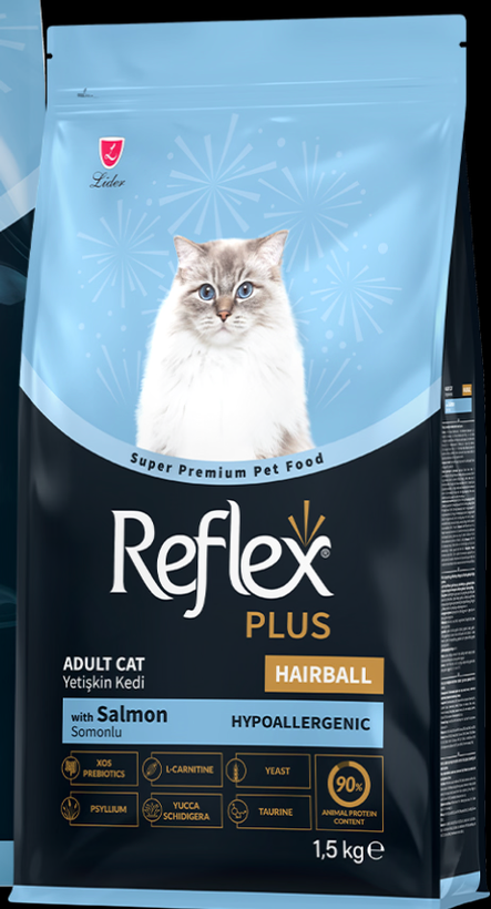 رفلکس پلاس بالغ مخصوص گوله مویی 🧶 Hairball Adultطعم سالمون 🍣🐟 1.5 و ۱۵ کیلویی و فله ای