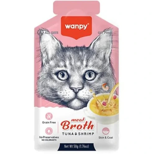 🍲سوپ گربه 🐈ونپی با طعم تن و میگو 🐟🦐وزن 50 گرم