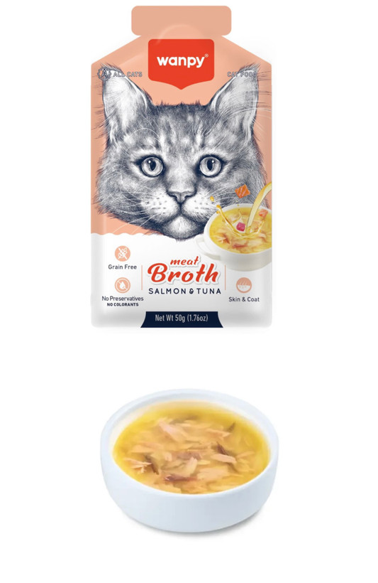 🍲سوپ گربه 🐈⬛ونپی با طعم تن و سالمون 🐟 🍣 وزن 50 گرم